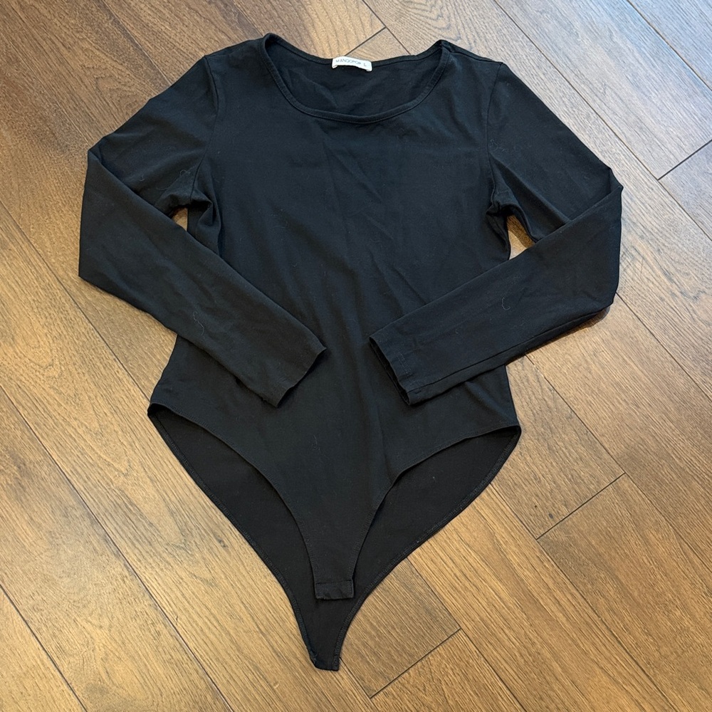 Mangopop Black Long Sleeve Bodysuit Large - C10-017